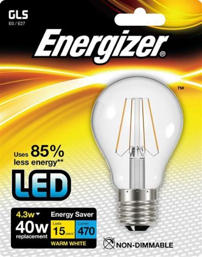 Picture of Energizer 4.3W 40W E27 Clear Led Gls 470Lm 1810-14