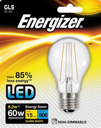 Picture of Energizer 6.2W 60W E27 Clear Led Gls 806Lm 1810-18