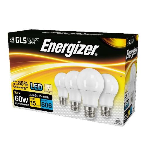 Picture of Energizer 9.2W 60W E27 Led Gls 806 Lumens 4 Pack 1827-34
