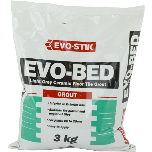 Picture of Bostik Evobed Light Grey Ceramic Floor Tile Grout 3Kg