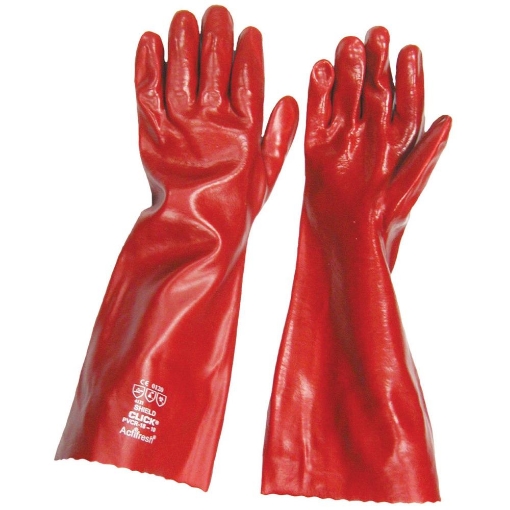 Picture of Safeline 18  Pvc Gloves Red Gauntlets  (Pv91-45)