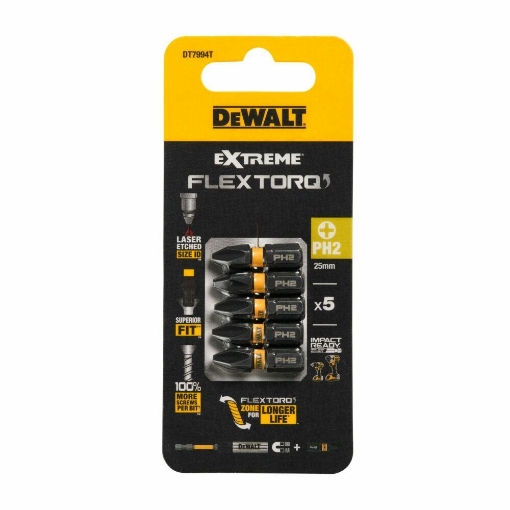 Picture of Dewalt Impact Torsion Bits PH2 x 25mm (Pack 5)