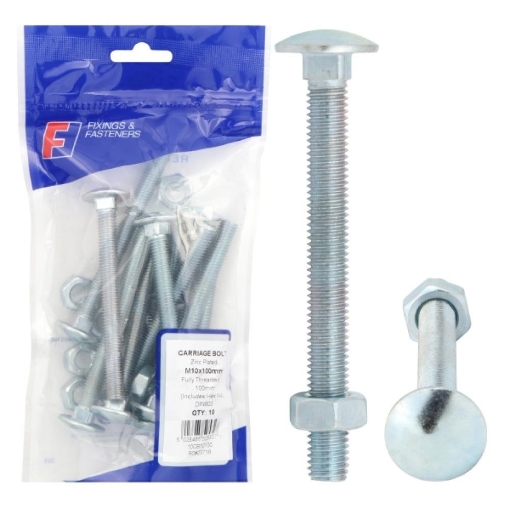 Picture of Forgepack Carriage Bolt Zinc Plated M10x75 Bag 10