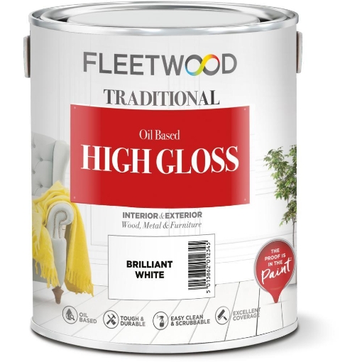 Picture of Fleetwood Oil Based High Gloss 5L Brilliant White