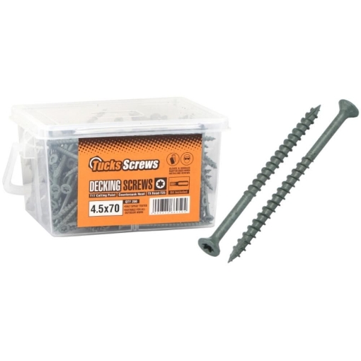 Picture of Tucks Decking Screw Green 4.5 X 80 200 Tubs T25