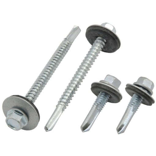 Picture of 5.5x85mm Hex Self Drill Screw 4 Point Washer 100S - Heavy Section Steel to Steel or Wood