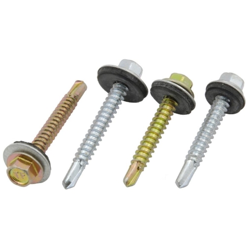 Picture of 5.5x38mm Hex Self Drill 2 Point Screw with Washer 100s - Light Section Steel to Steel