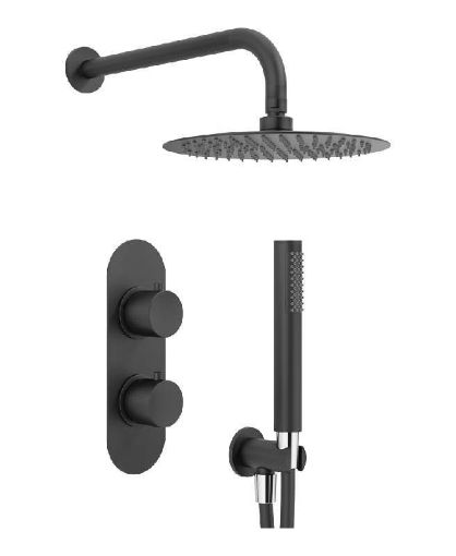 Picture of Nero Black Twin Outlet Concealed Shower Kit 1