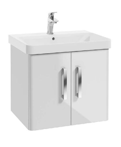 Picture of Odeon White Gloss 60cm Wall Hung 2 Door Vanity Unit