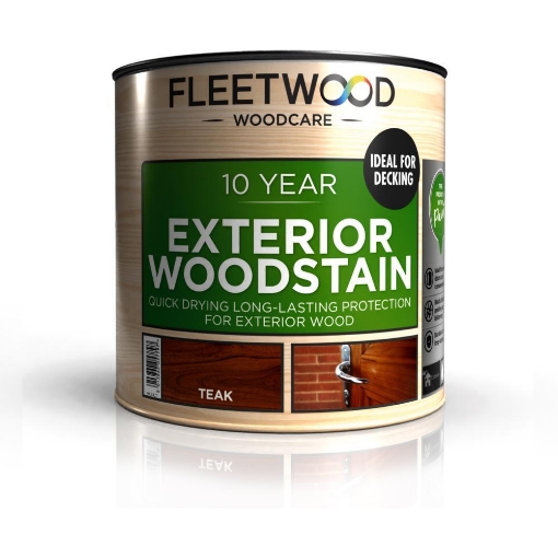 Picture of Fleetwood 2.5L 10 Year Exterior Woodstain Water Based Teak