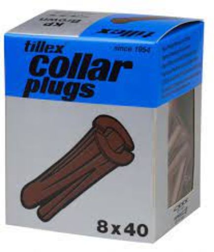 Picture of Tillex Brown Collar Plugs 8X40 100 Per Box
