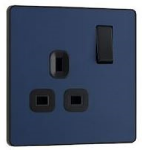 Picture of BG Evolve Switched 13A 1 Gang Socket Matt Blue