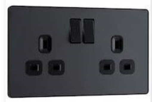Picture of BG Evolve 13A 2 Gang Switched Socket Matt Grey