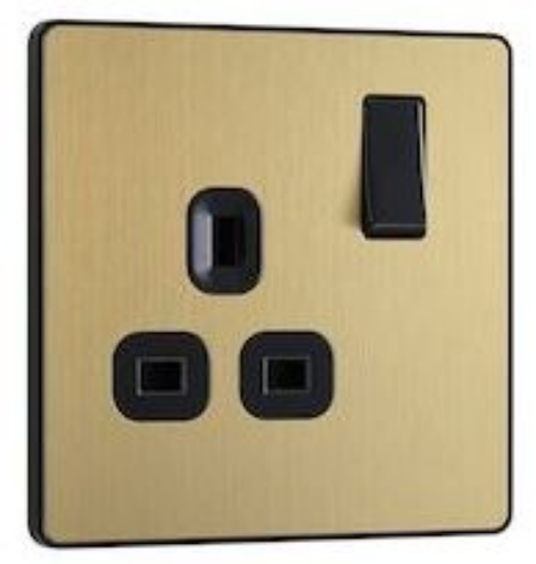 Picture of BG Evolve 13A 1 Gang Switched Socket Satin Brass