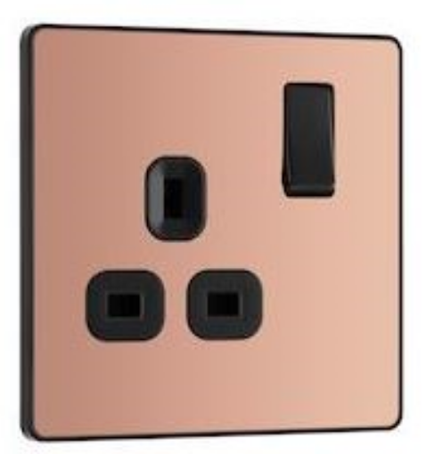 Picture of BG Evolve 13A 1 Gang Switched Socket Polished Copper