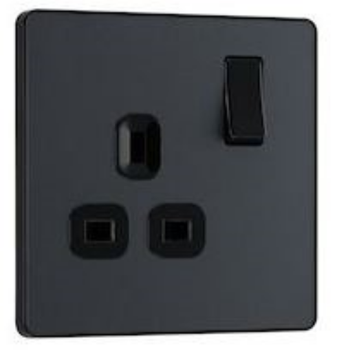 Picture of BG Evolve 13A 1 Gang Switched Socket Matt Grey