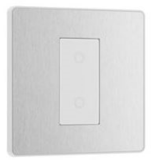Picture of BG Evolve 1 Gang Single Touch Dimmer Switch SEC 2 Way Brushed Steel