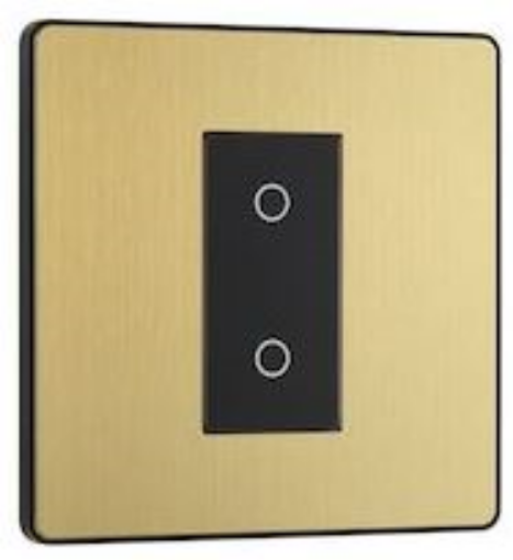 Picture of BG Evolve 1 Gang Single Touch Dimmer Switch MST 2 Way Satin Brass