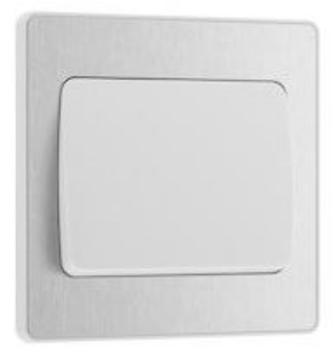 Picture of BG Evolve 20A 16AX 1 Gang 2 Way Light Switch Wide Rocker Brushed Steel