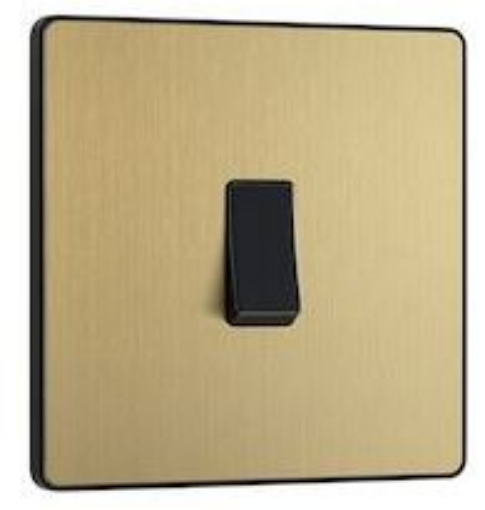 Picture of BG Evolve 20A 16AX 1 Gang 2 Way Light Switch Satin Brass