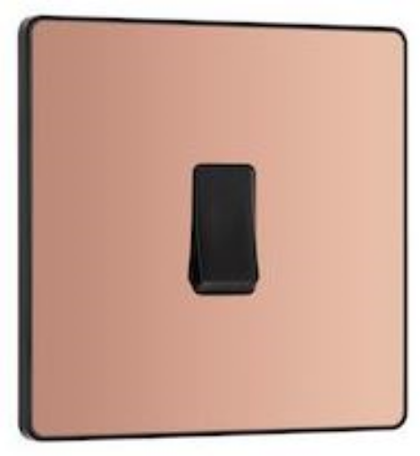 Picture of BG Evolve 20A 16AX 1 Gang 2 Way Light Switch Polished Copper