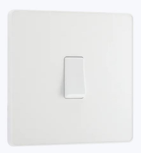 Picture of BG Evolve 20A 16AX 1 Gang 2 Way Light Switch Pearlescent White
