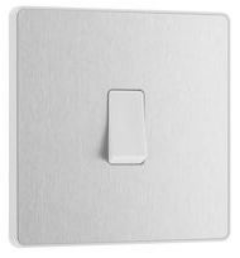 Picture of BG Evolve 20A 16AX 1 Gang 2 Way Light Switch Brushed Steel