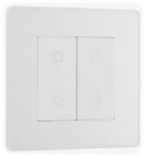 Picture of BG Evolve 2 Gang Single Touch Dimmer Switch MST 2 Way Pearlescent White