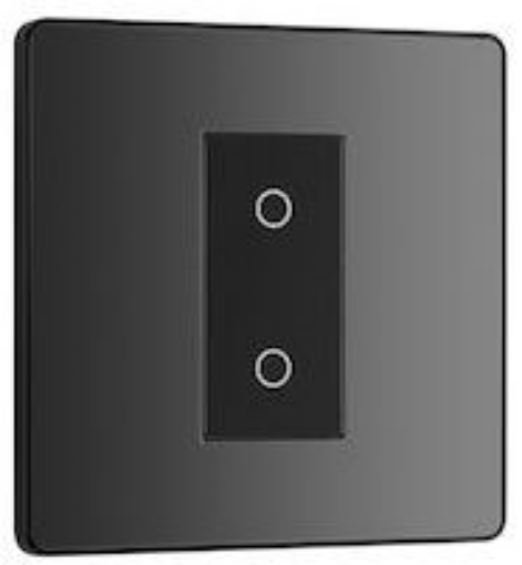 Picture of BG Evolve 1 Gang Single Touch Dimmer Switch Dimmer MST 2 Way Black Chrome