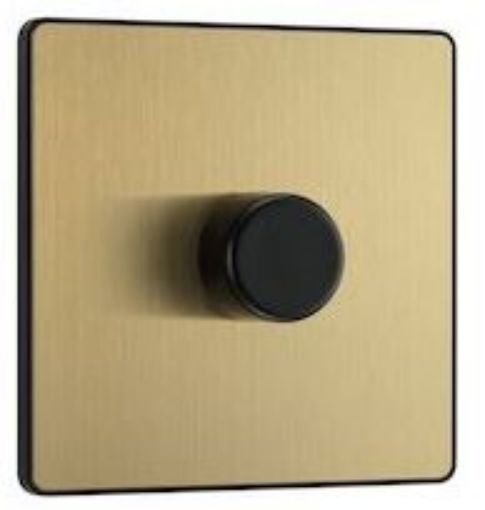 Picture of BG Evolve 1 Gang 2 Way Push Dimmer 200W Trailing Edge Satin Brass