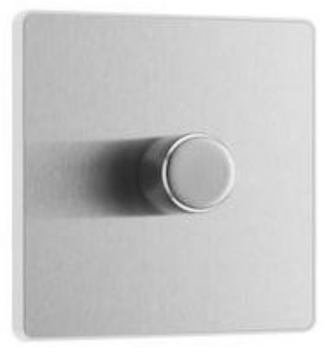 Picture of BG Evolve 1 Gang 2 Way Push Dimmer 200W Trailing Edge Brushed Steel