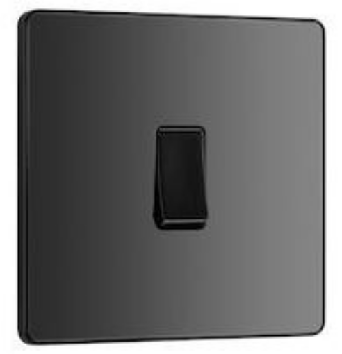 Picture of BG Evolve 1 Gang 2 Way Light Switch - 20A 16AX Black Chrome