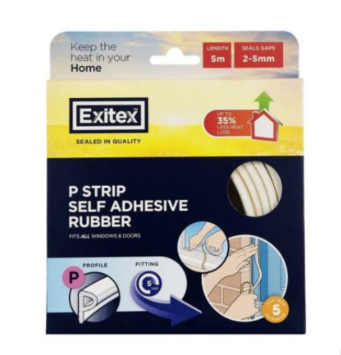 Picture of Exitex P-Strip Self Adhesive White 5Mtr