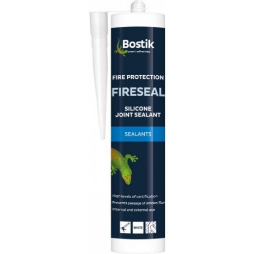 Picture of Bostik Fireseal Silicone Sealant White 300ml Cartridge   