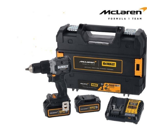 Picture of Dewalt McLaren F1 18V XR Combi Drill with 2 x 5.0Ah Batteries