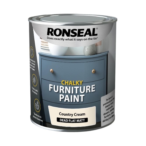Picture of Ronseal Chalk Paint Country Cream 750ml