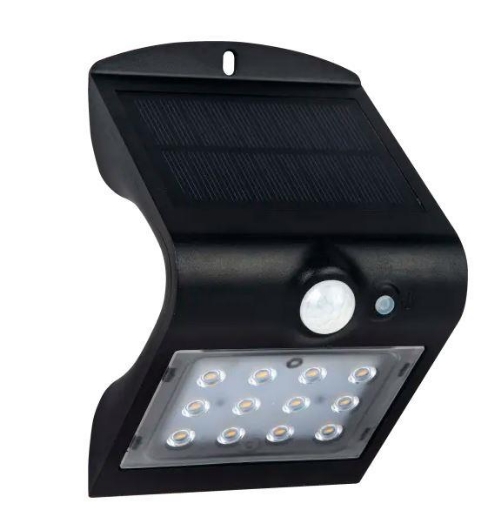 Picture of Luceco Solar Guardian Pir Wall Light Black IP65 1.5W 220Lm 4000K Std