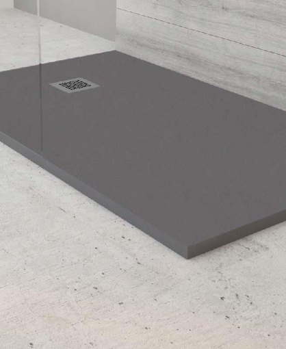 Picture of Slate Anthracite 1600x800mm Rectangular Shower Tray & Waste