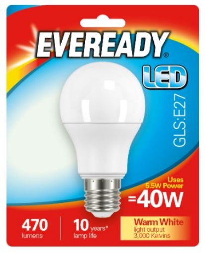 Picture of Eveready 5.5W 40W E27 Led Gls 470 Lumens 1826-00