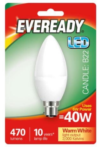 Picture of Eveready B22 LED Candle 40W 470 Lumens 1826-16