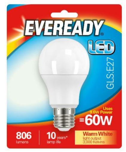 Picture of Eveready 9.6W 60W E27 Led Gls 806 Lumens 1825-34