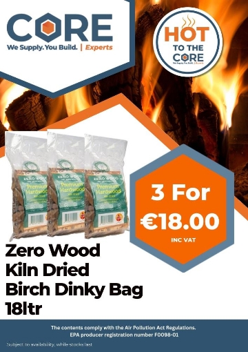 Picture of Zero Wood Premium Hardwood Birch Logs Dinky Bag - 18ltr ** 3 for €18.00**EPA Registration No. F0098-02