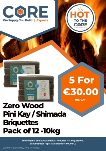 Picture of Zero Wood Pini Kay / Shimada Briquettes Pack of 12 -10kg ** 5 for €30.00**