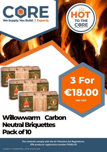 Picture of Willowwarm Carbon Neutral Briquettes Pack of 10 ** 3 for €18.00**EPA Registration No. F0061-01
