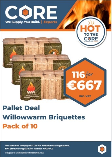 Picture of WillowWarm Carbon Neutral Briquettes  Pallet Deal (116 packs Per Pallet)