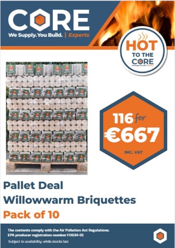 Picture of Willowwarm Carbon Neutral Briquettes Pack of 10 **Pallet Deal (116 packs)**
EPA Registration No. F0061-01