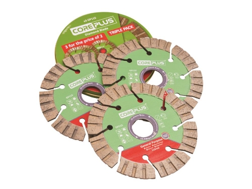 Picture of Coreplus Hybrid 115mm Turbo Diamond Blade Triple Pack
