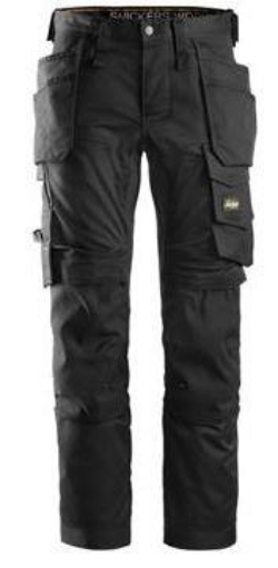 Picture of Snickers 6251 Allroundwork Stretch Loose Fit Work Trousers With Holster Pockets Black Size: 112