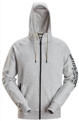 Picture of Snickers 2895 Logo Full Zip Hoodie Grey Size: S
