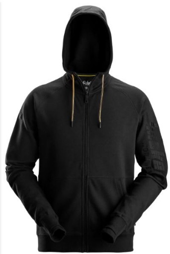 Picture of Snickers 2895 Logo Full Zip Hoodie Black